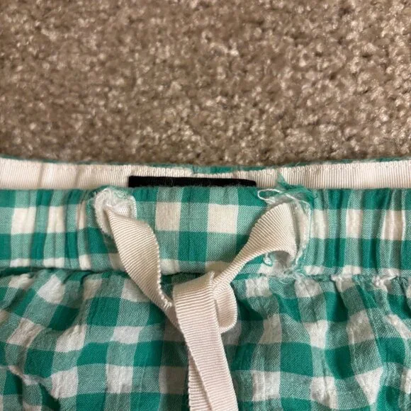 J Crew Women's Green Gingham Sleep Shorts Size XS Summer Lounge Preppy #123 - Picture 6 of 6
